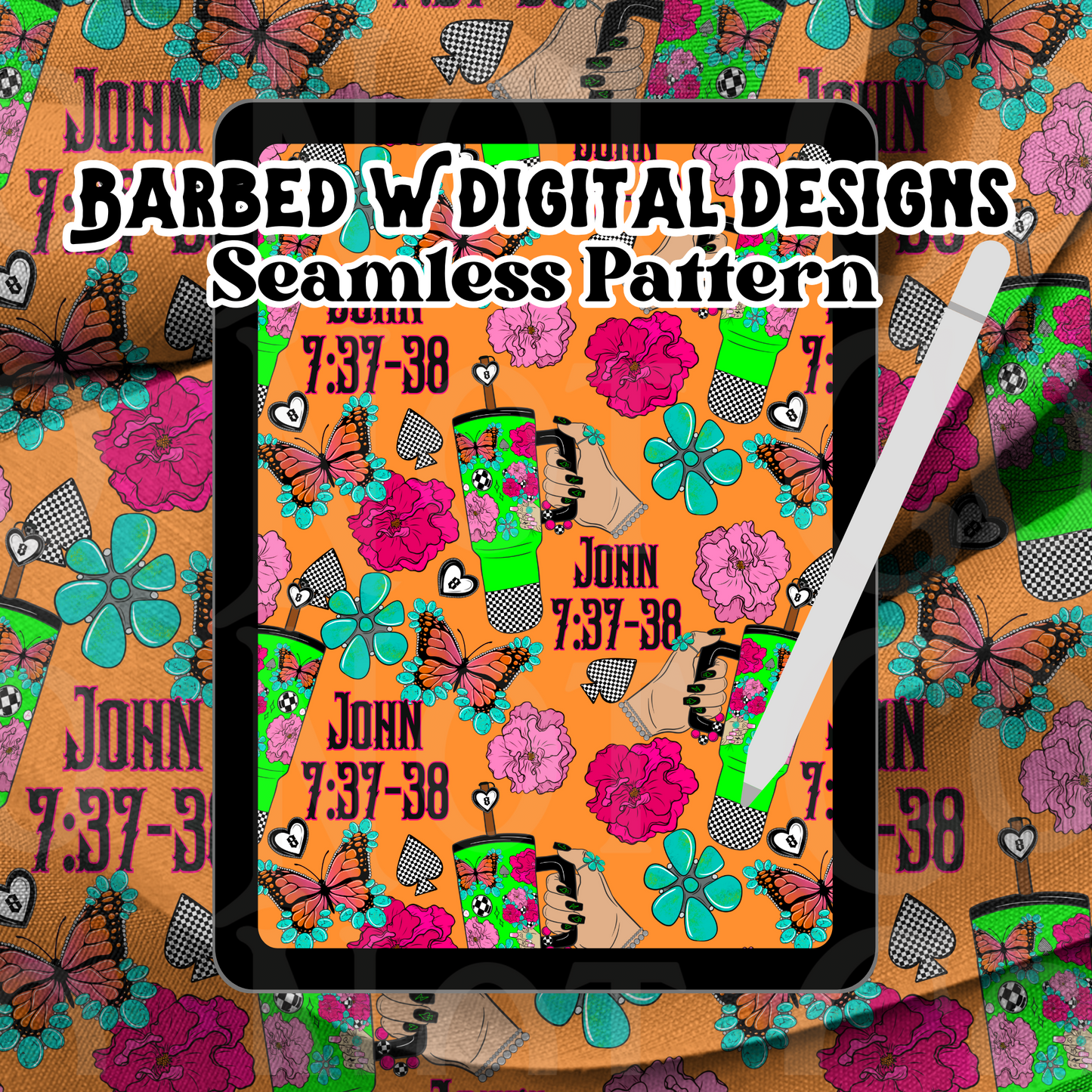 John:37-38 Seamless Pattern