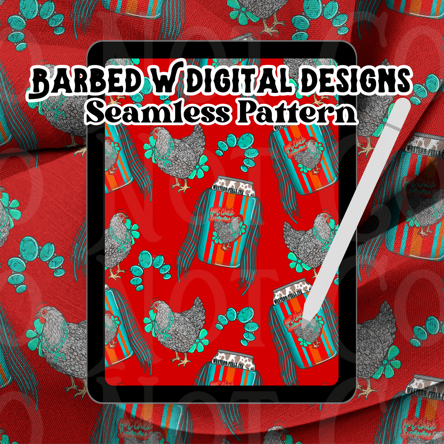 Western Feels IPA Seamless Pattern