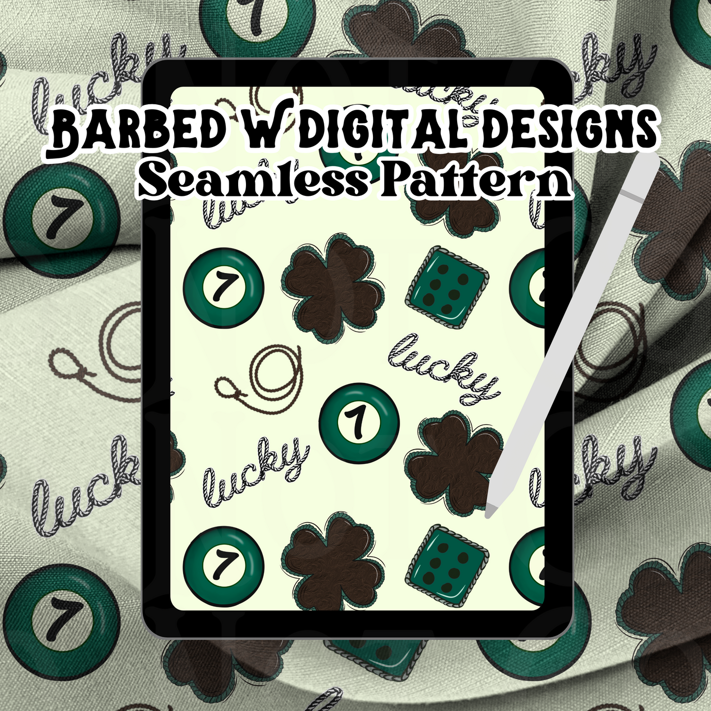 Western st Patrick’s day seamless pattern, shamrock pattern, leather pattern, four leaf clover png, western png, cowboy png, cowgirl png