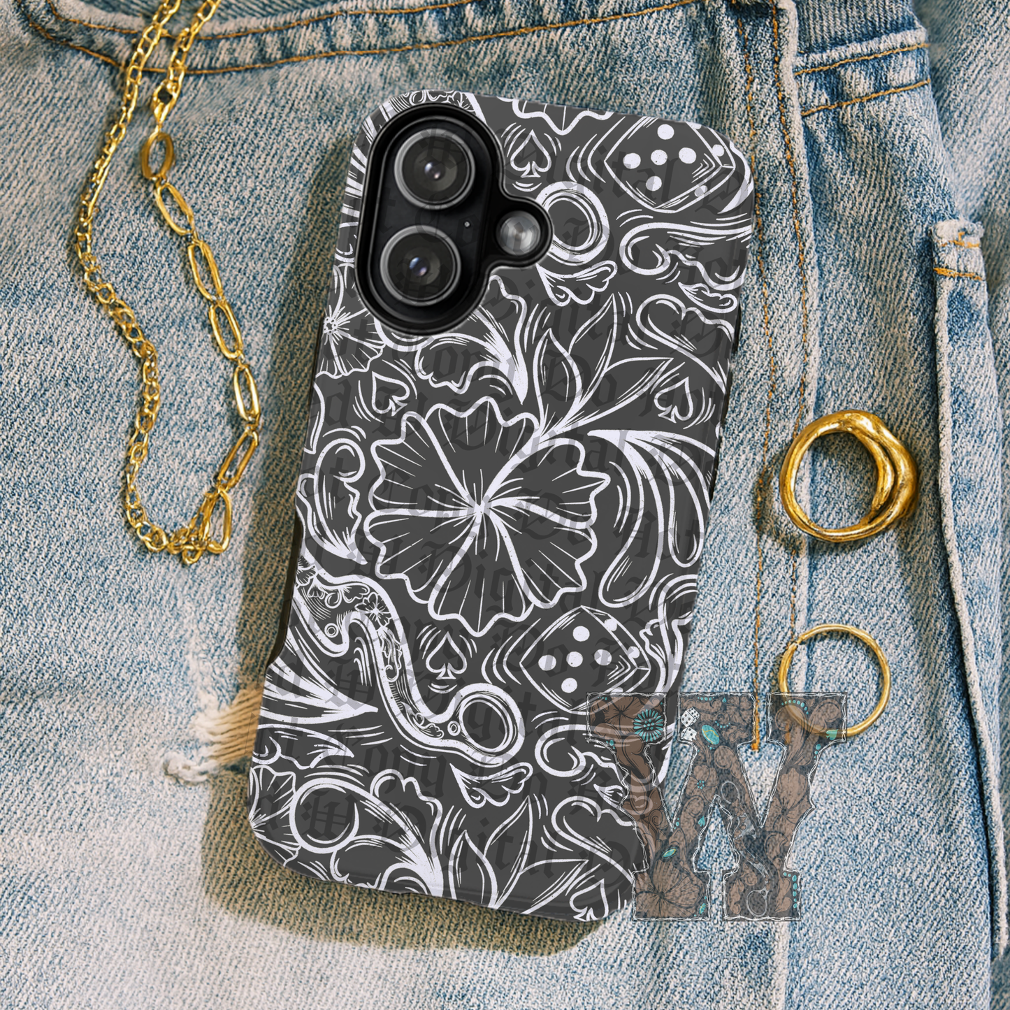 Black Tooled Pattern