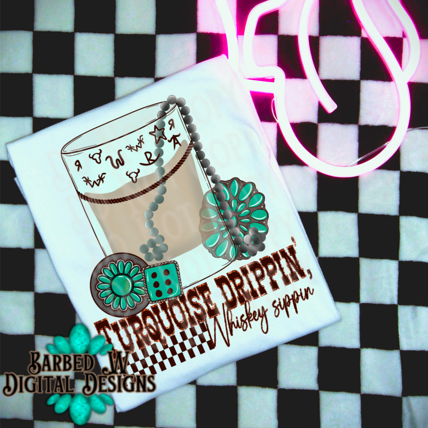 Whiskey png, cowgirl png, western png, turquoise png, dice png, punchy png, Navajo beads png, yallternative png, cowboy brand png