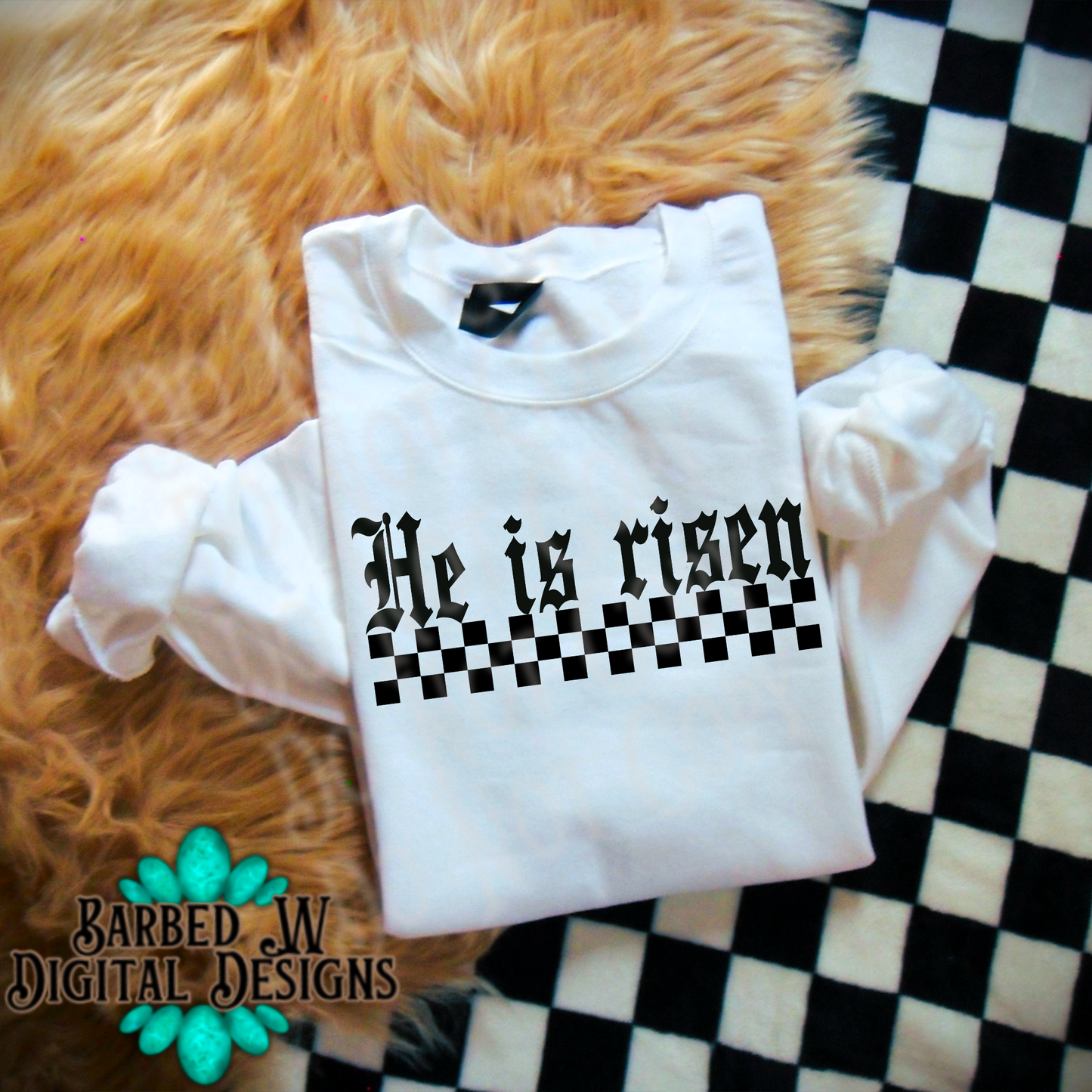 He is risen checkered png