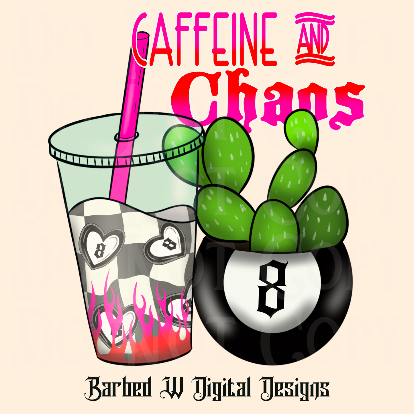 Caffeine & Chaos (pink)
