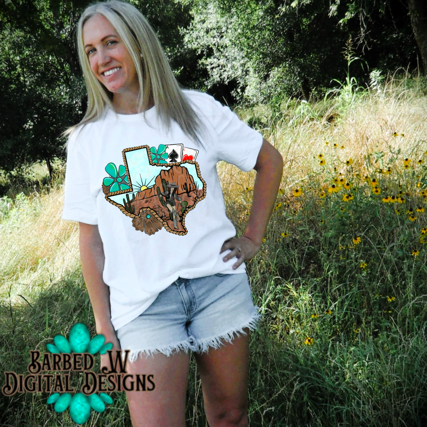 Texas png, punchy png, western Texas png, yallternative png, checkers png, cards png, turquoise png, roping png, floral png, Texan png