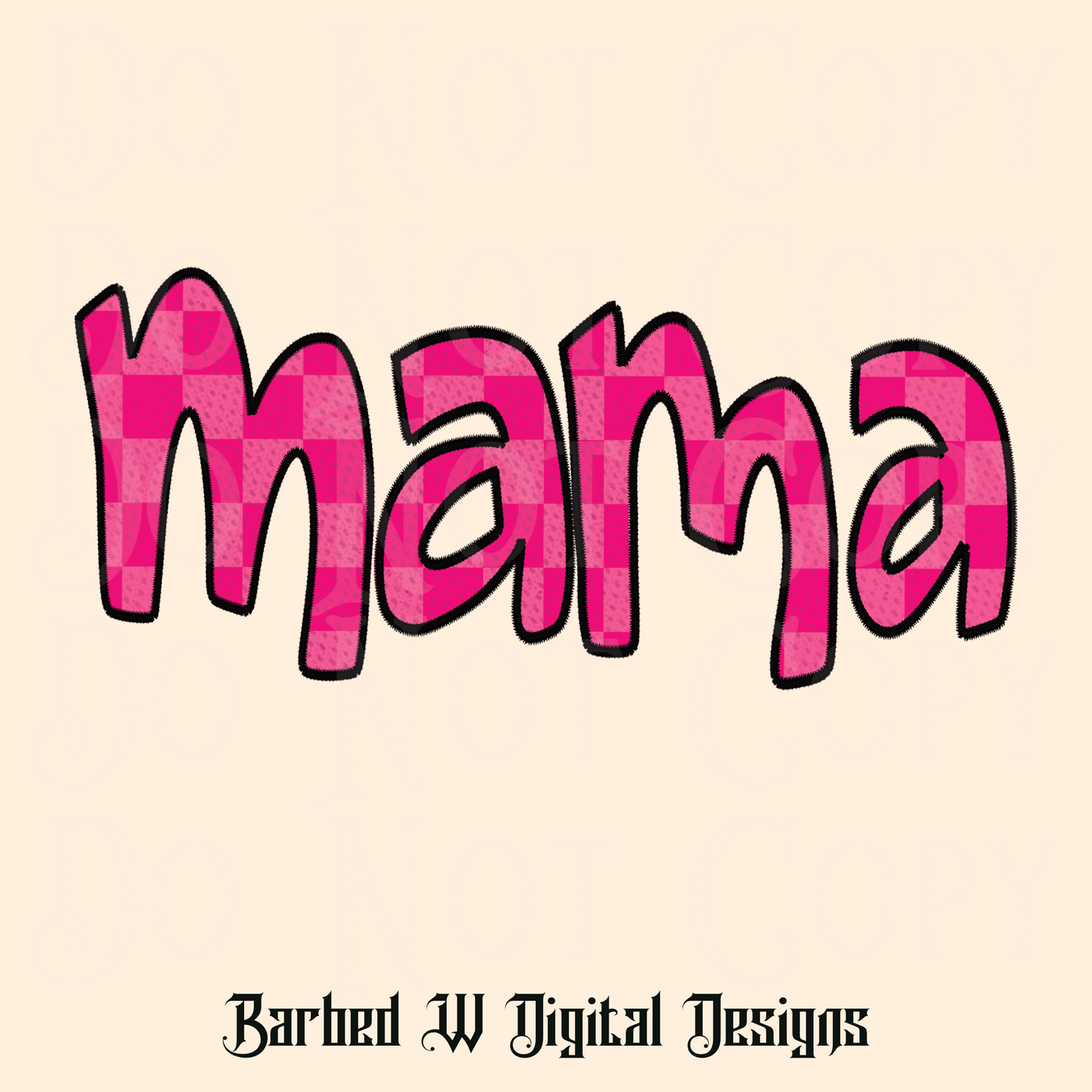 Embroidered Mama Png