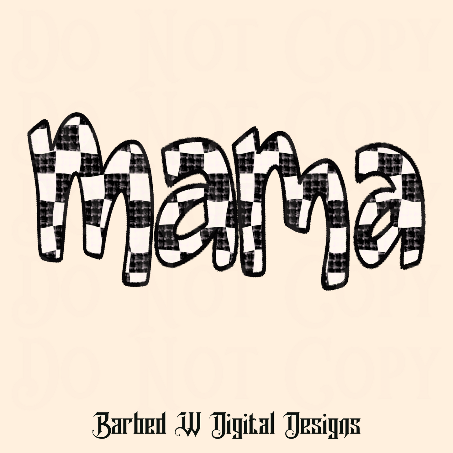 Embroidered Mama Png