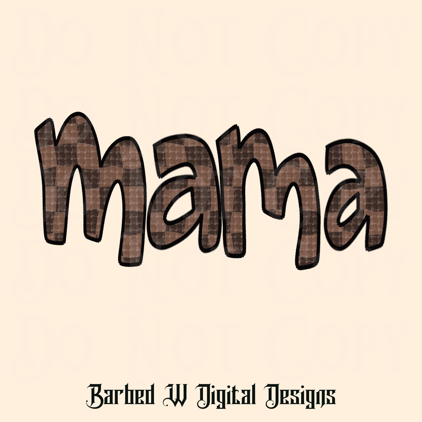 Embroidered Mama Png