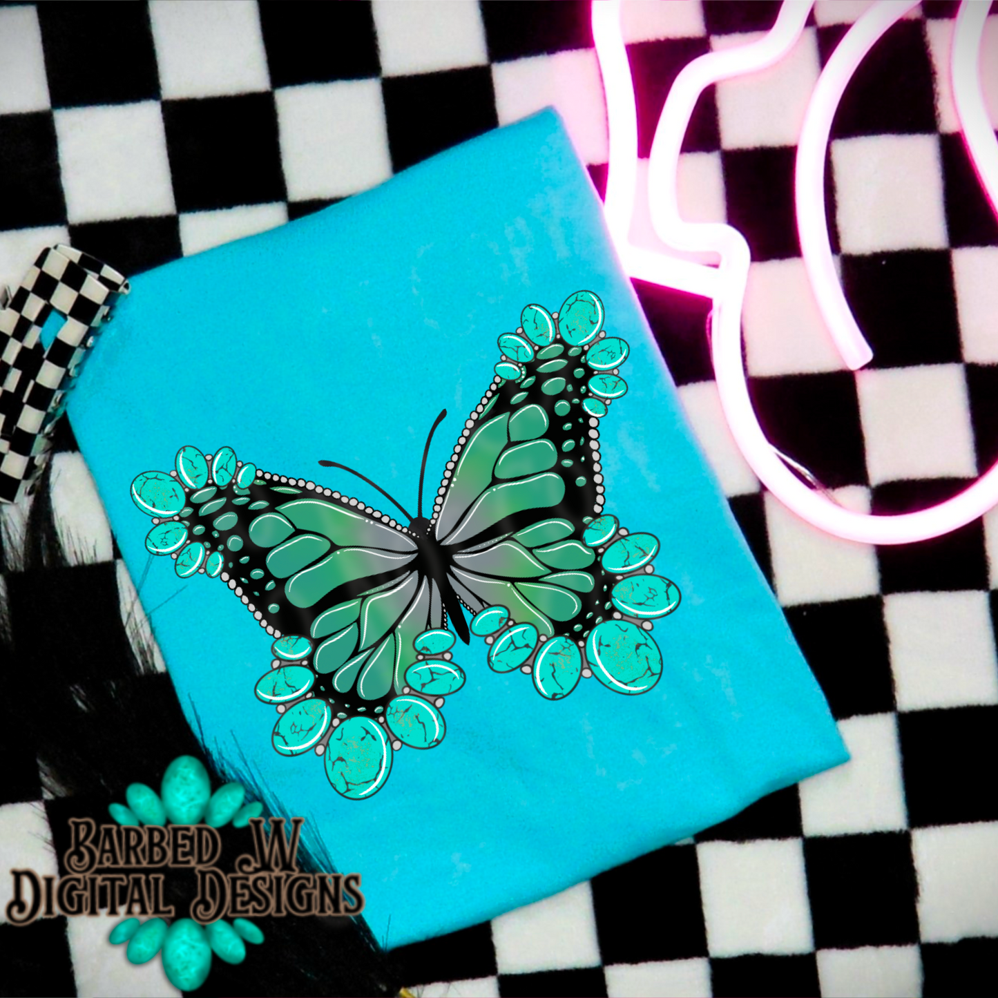 Turquoise Butterflies Png Bundle