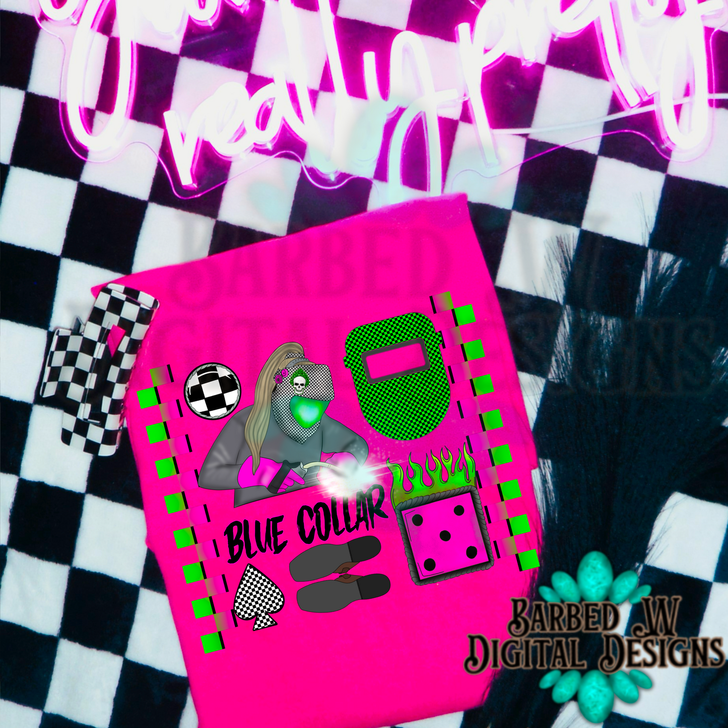 Blue Collar Babe Collage Png