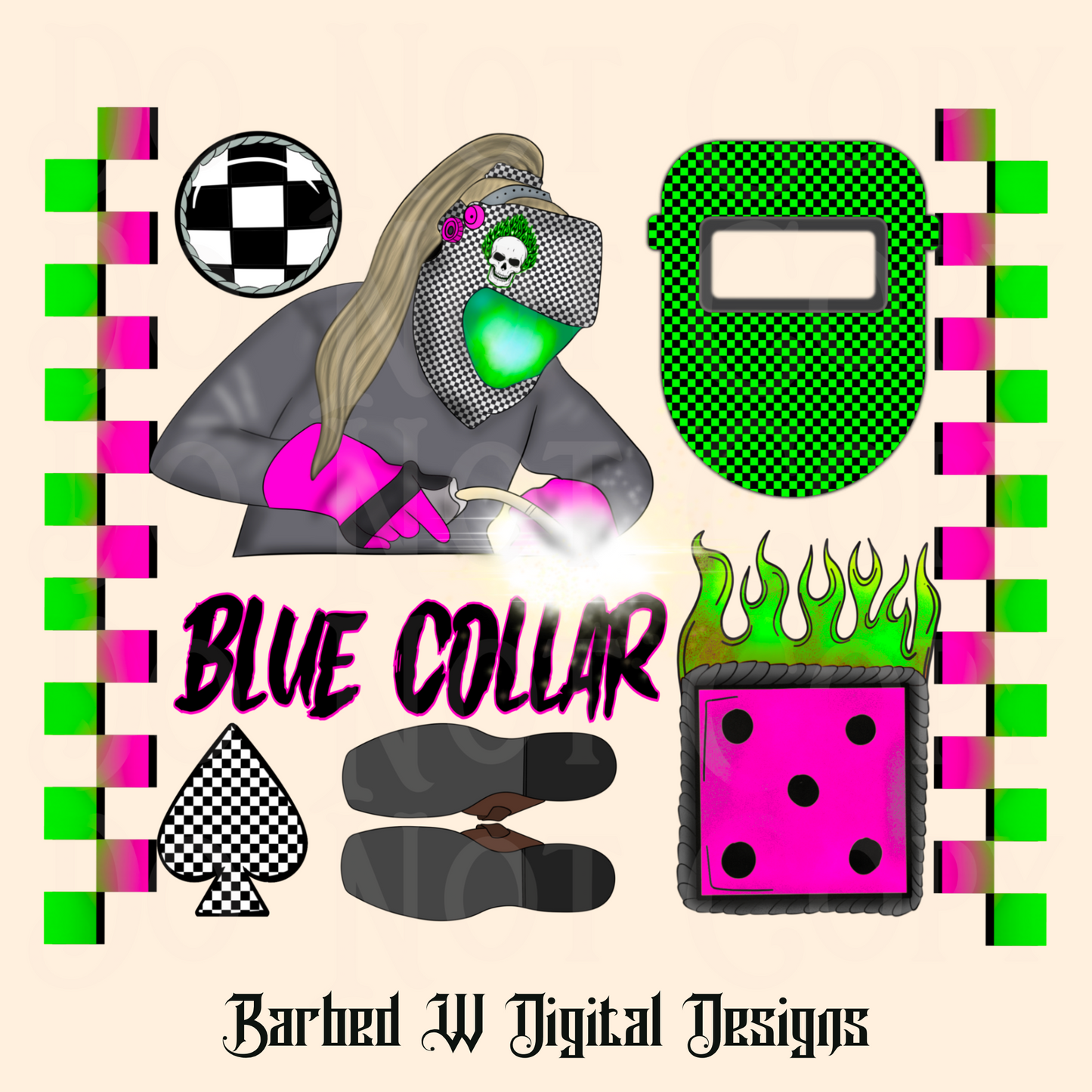 Blue Collar Babe Collage Png
