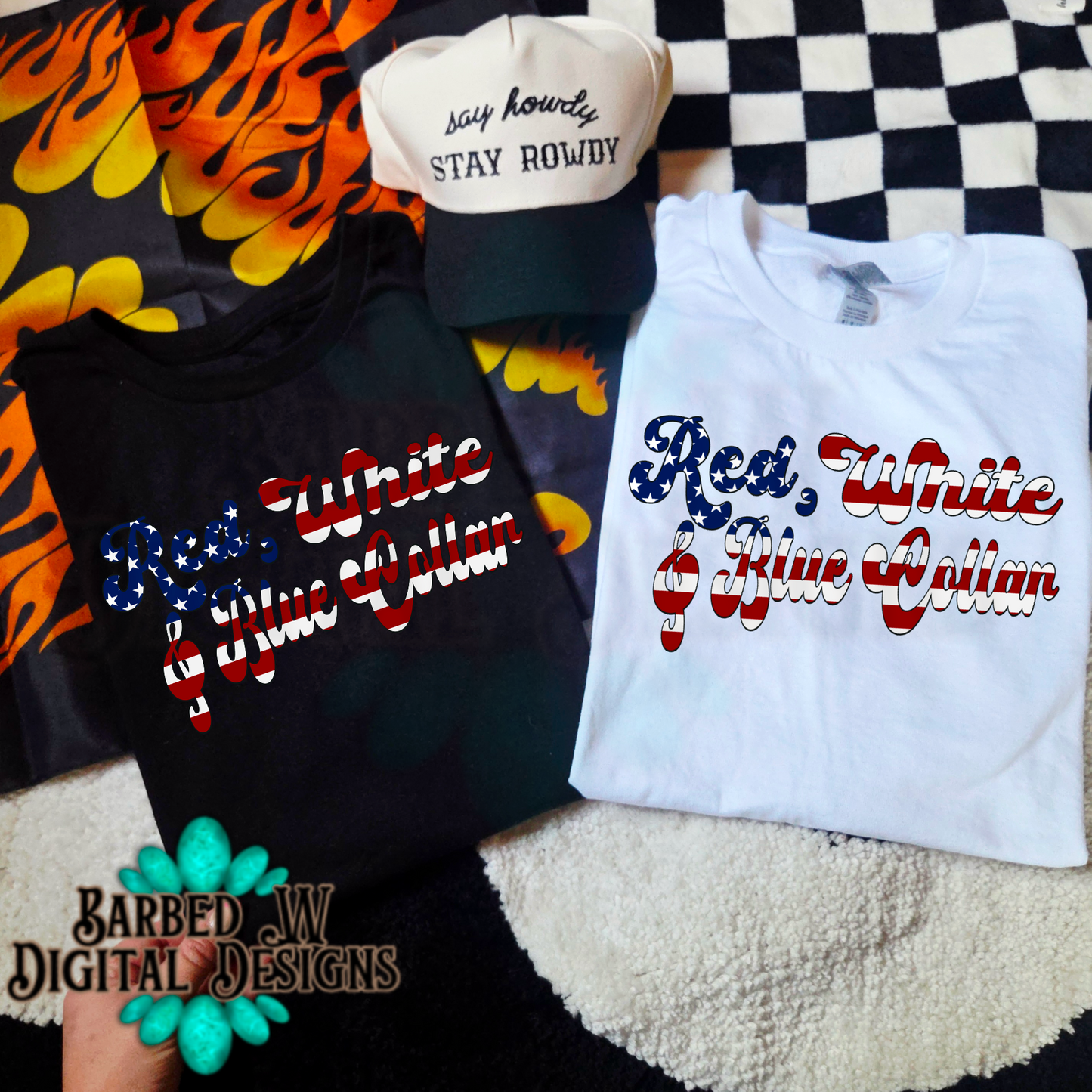 Red, White & Blue Collar Png