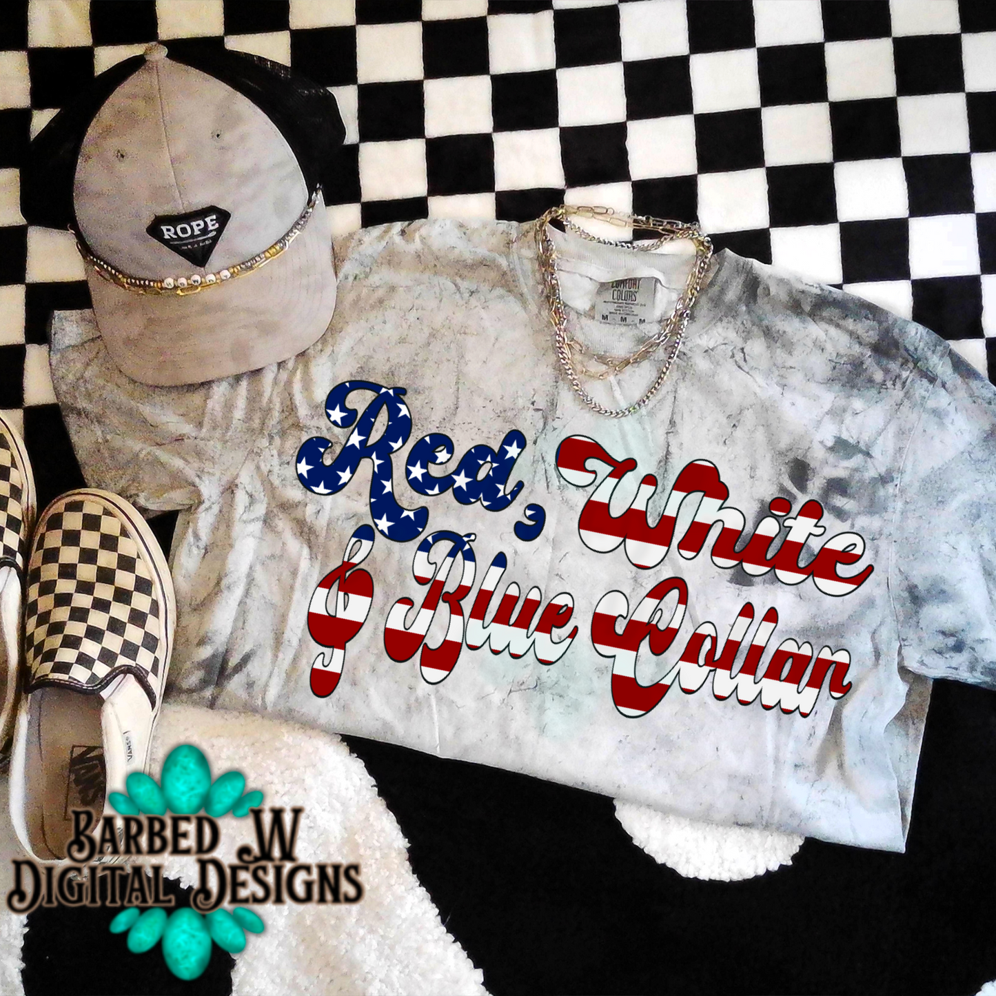 Red, White & Blue Collar Png
