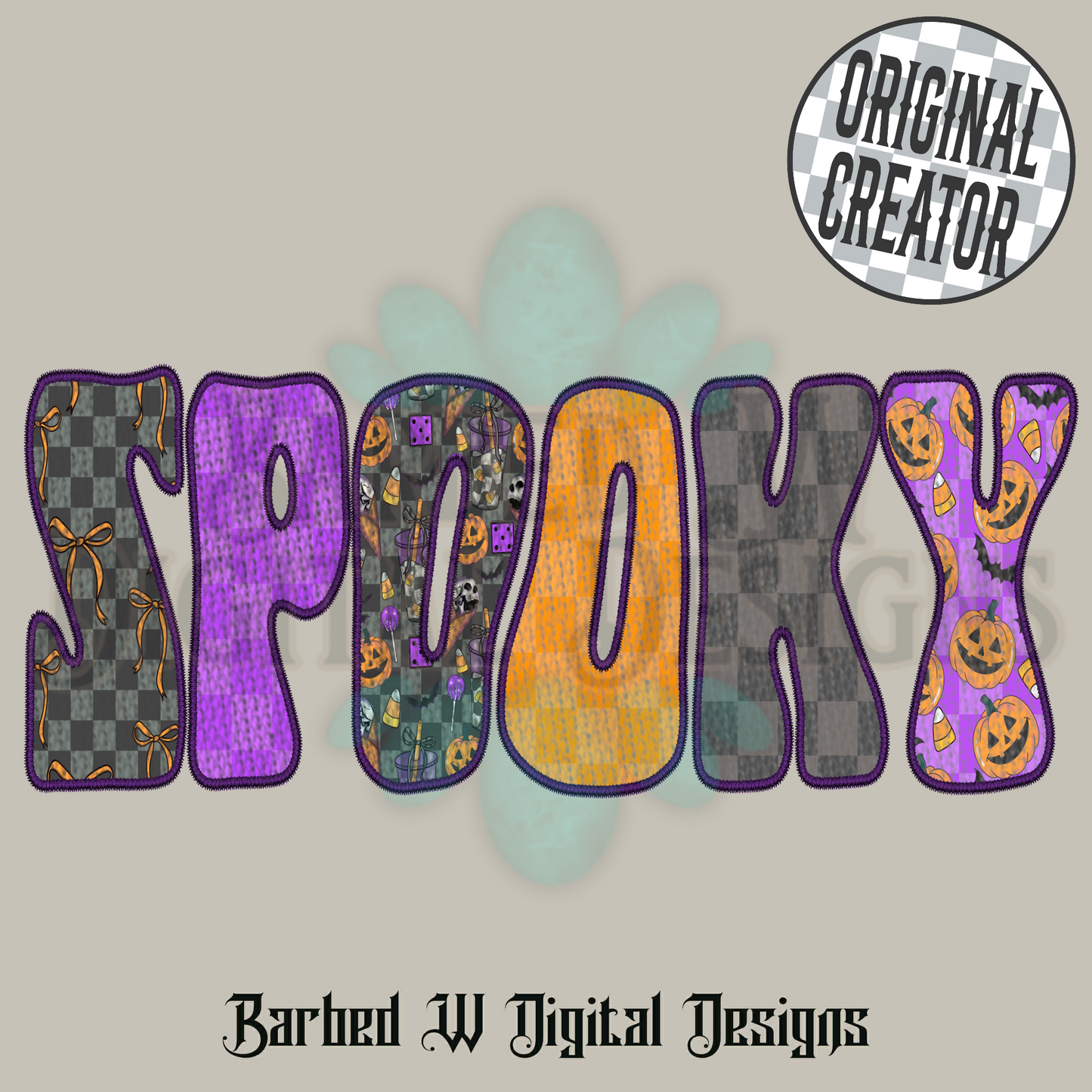 Embroidered Spooky Png