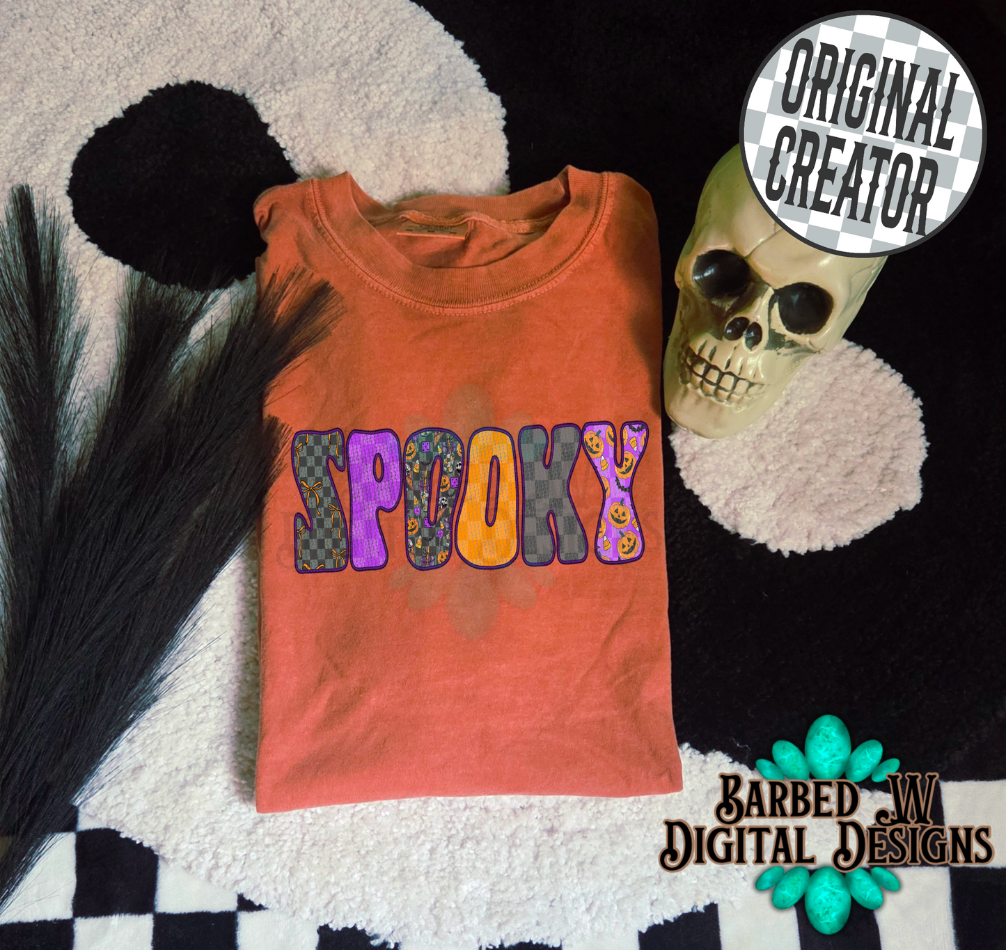 Embroidered Spooky Png