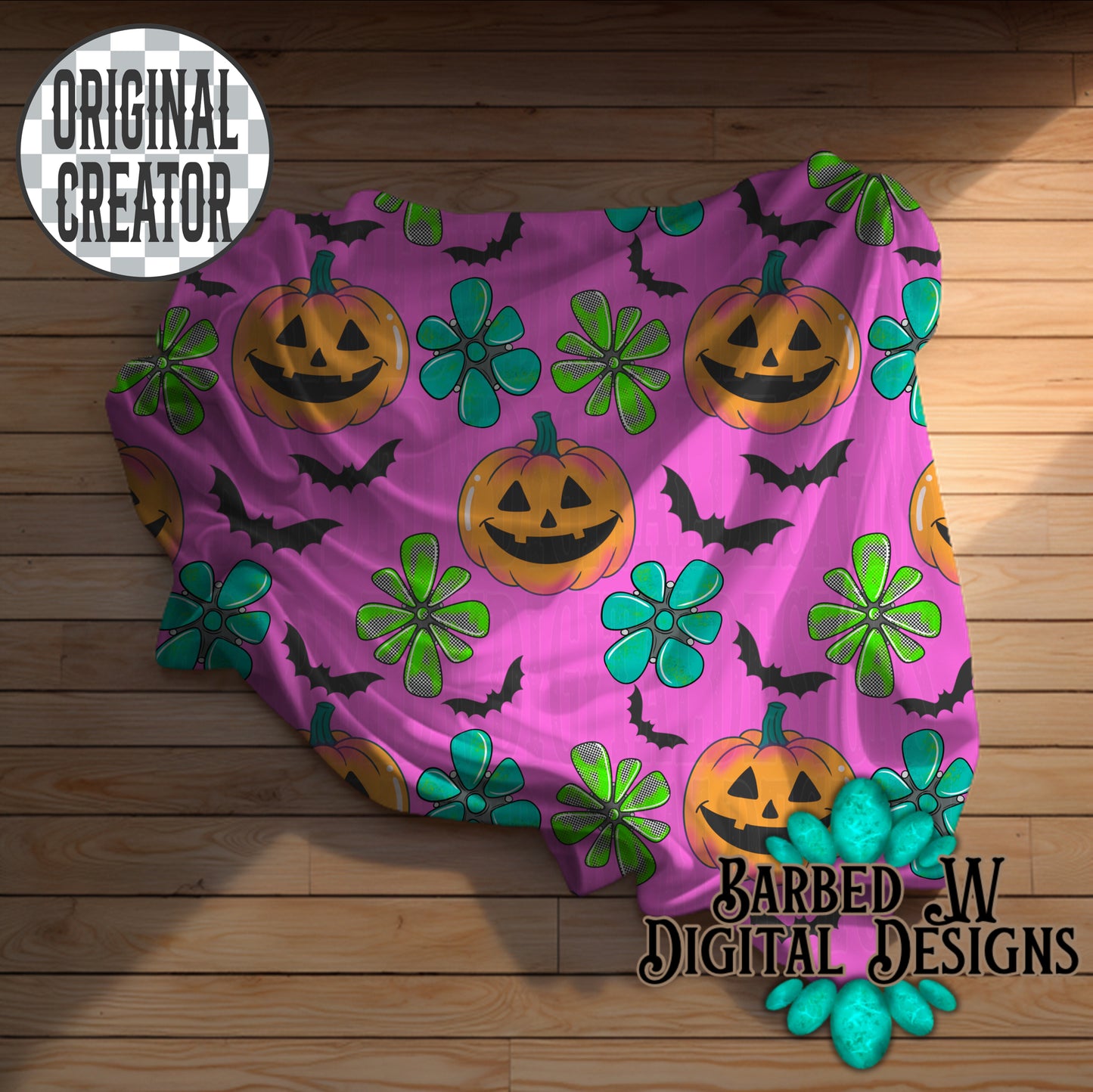 Turquoise Pumpkin Patch Pattern Bundle