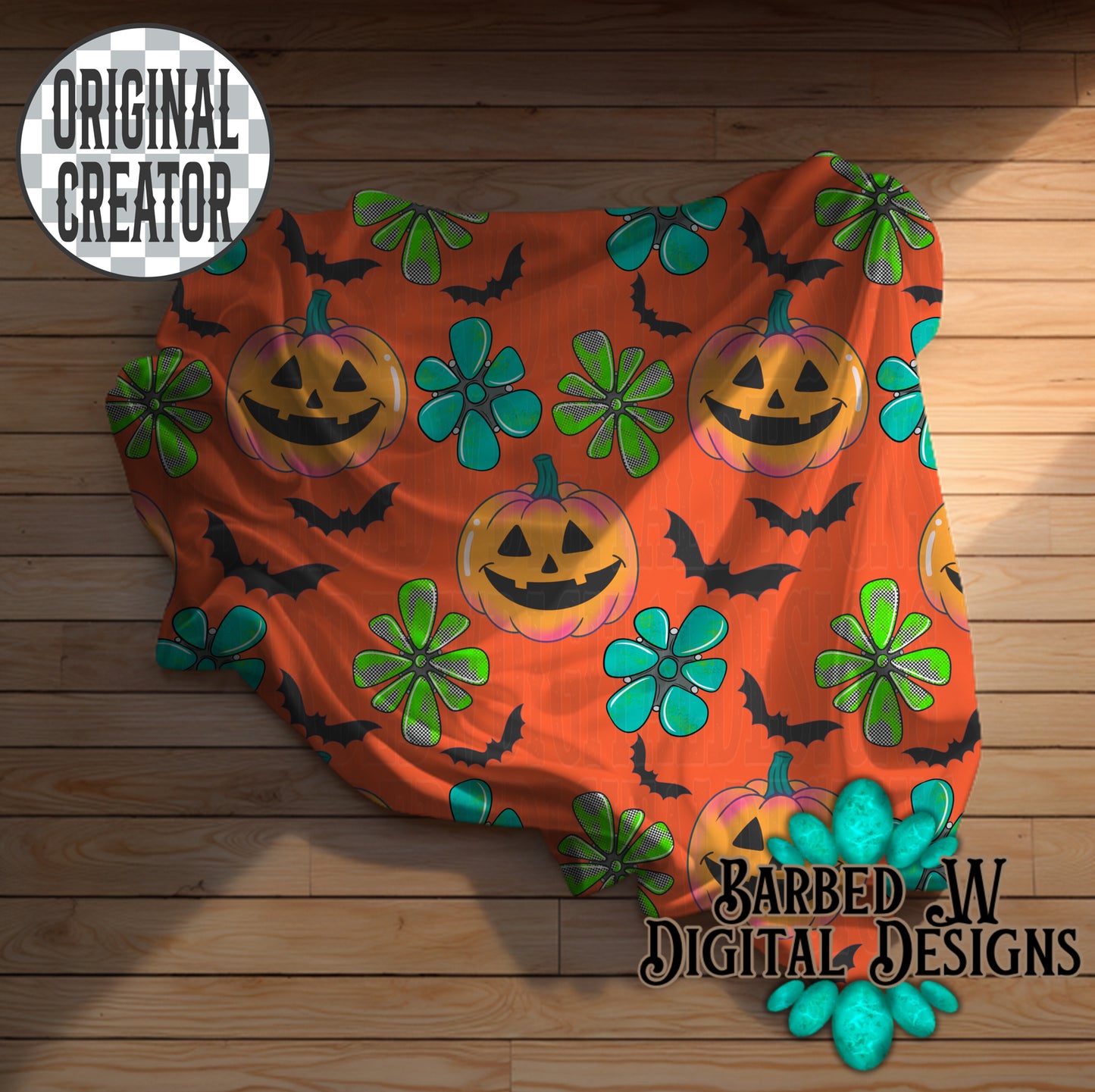 Turquoise Pumpkin Patch Pattern Bundle