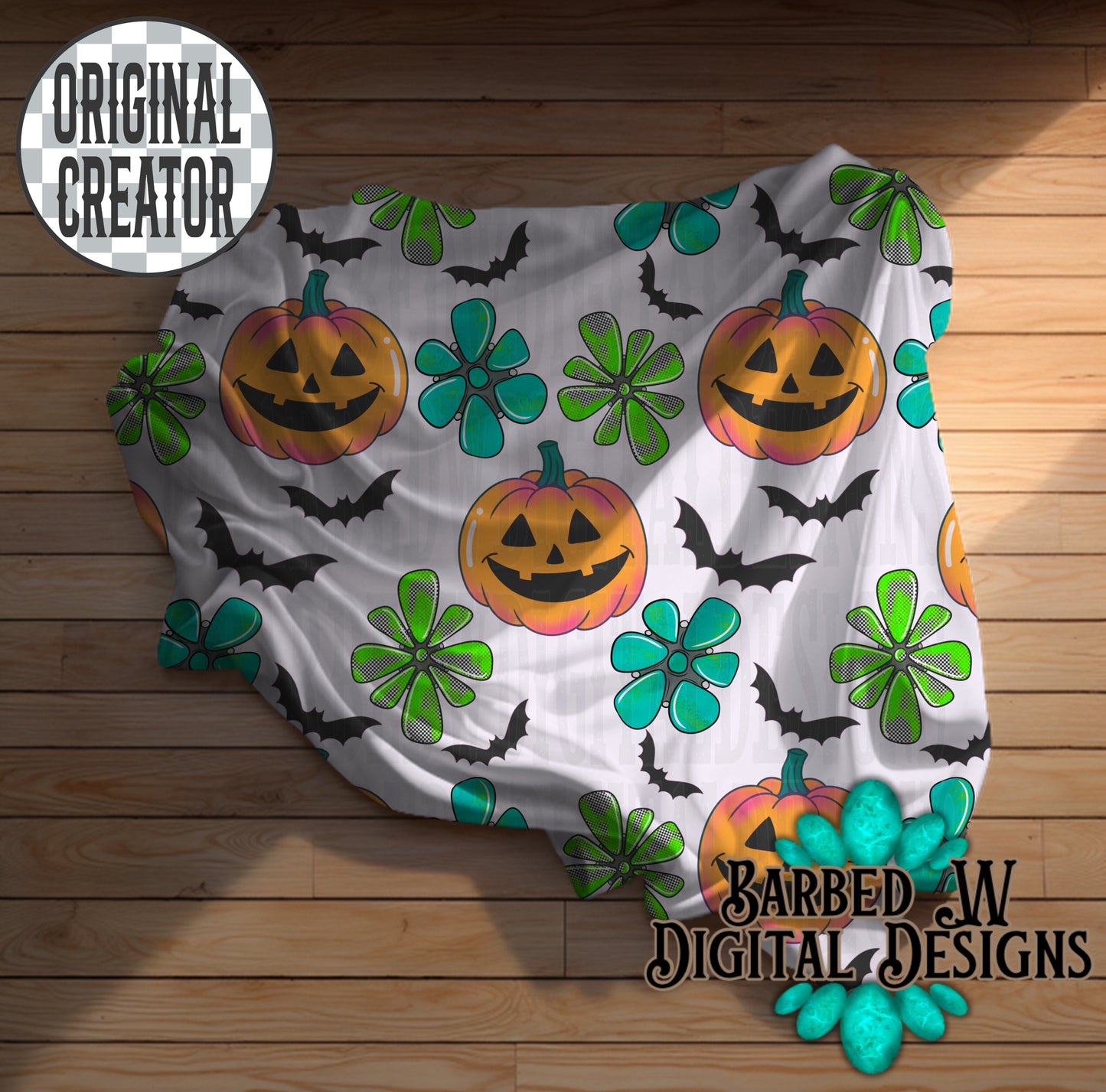 Turquoise Pumpkin Patch Pattern Bundle
