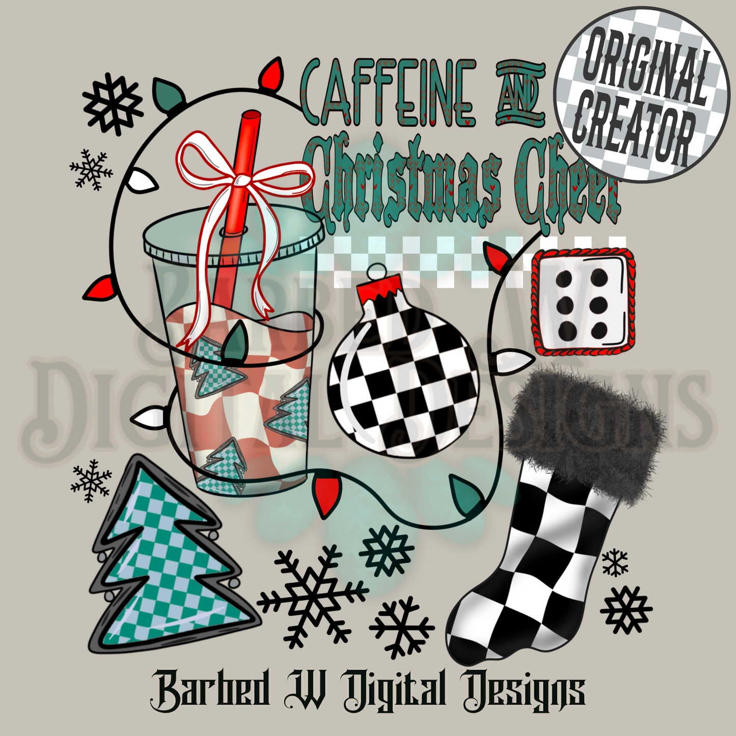Caffeine & Christmas Cheer Png