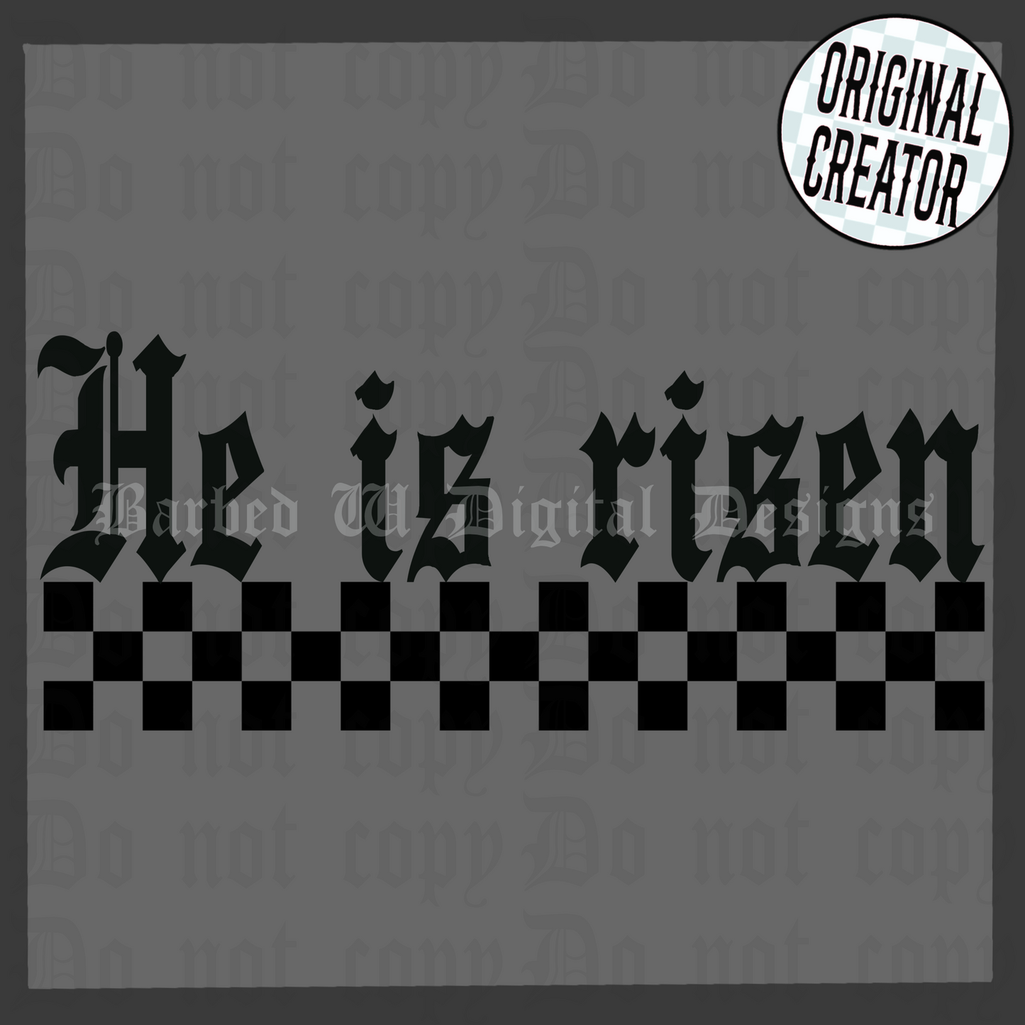 He is risen checkered png