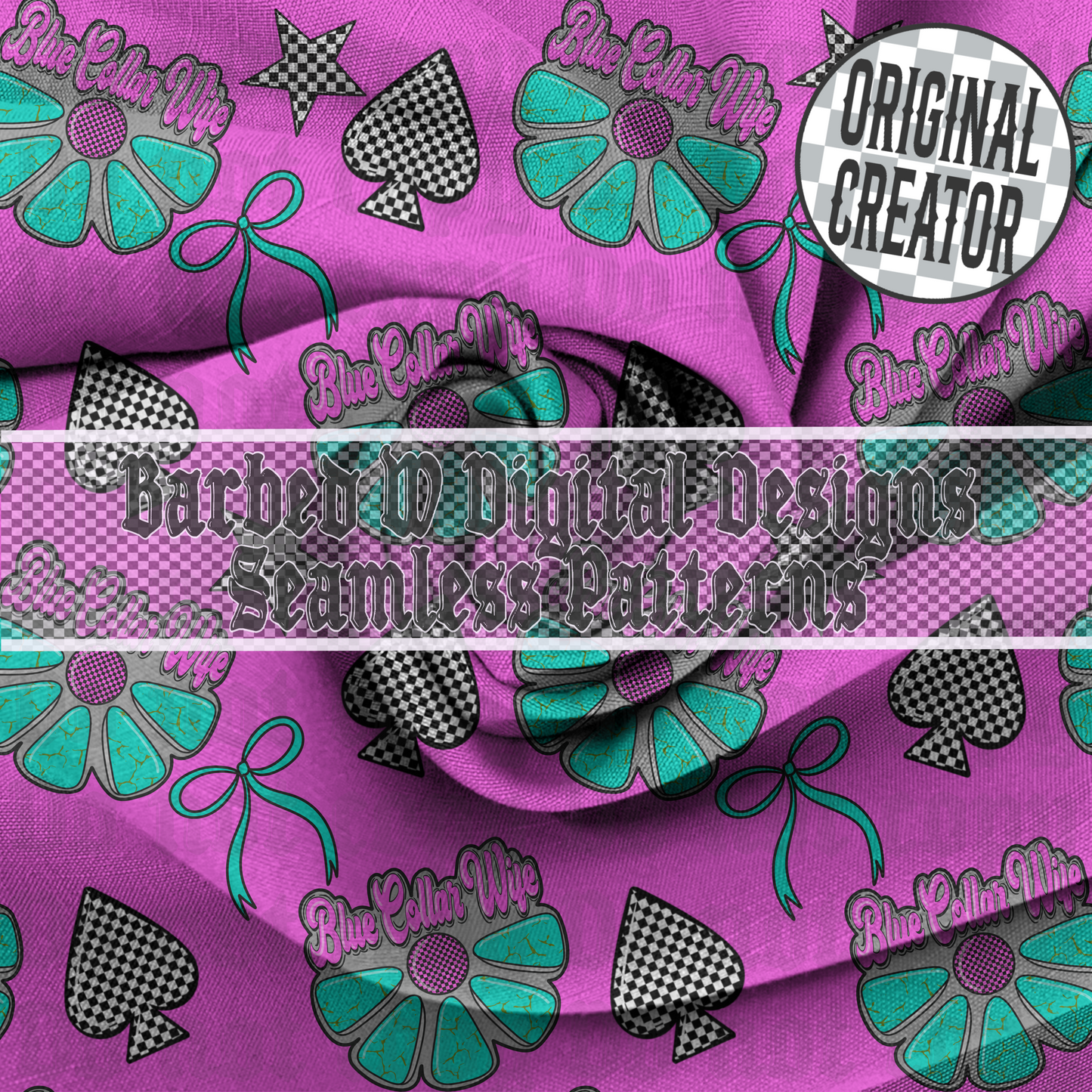 Blue Collar Wife Seamless Pattern