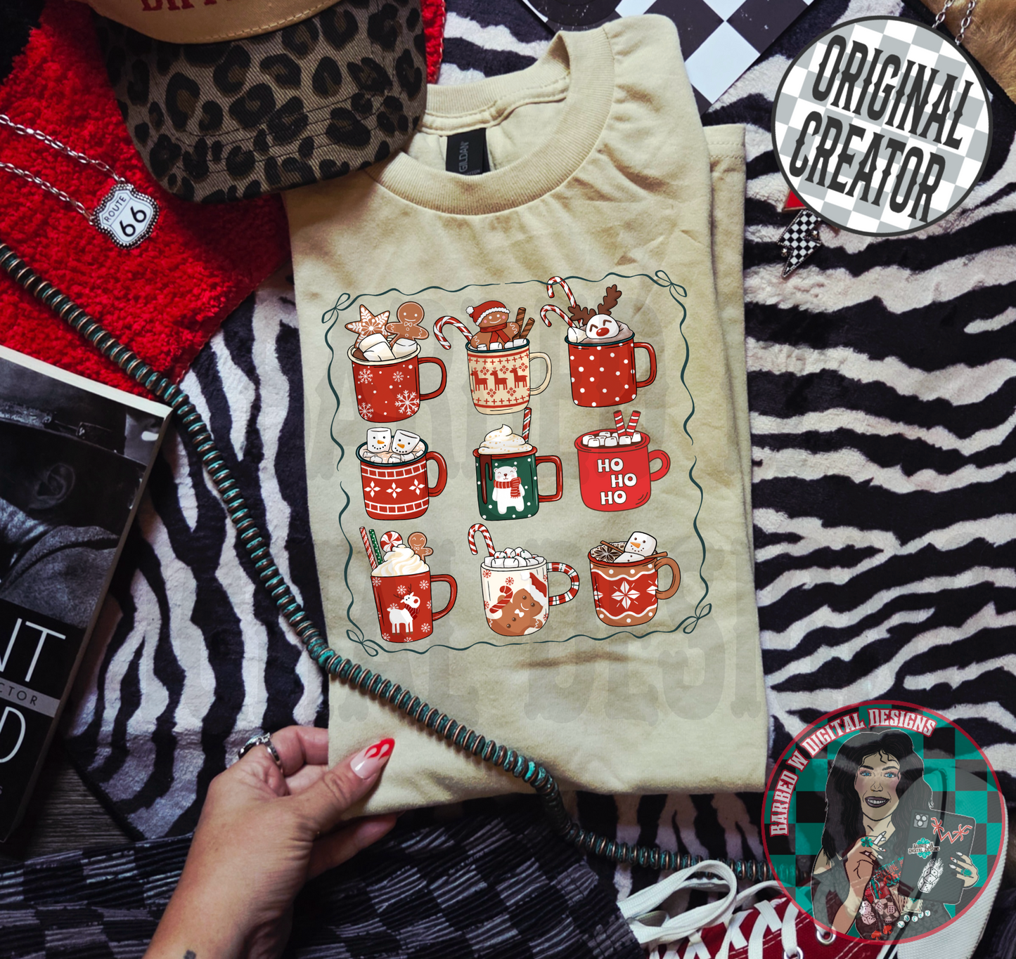 Christmas Coffee Collage PNG