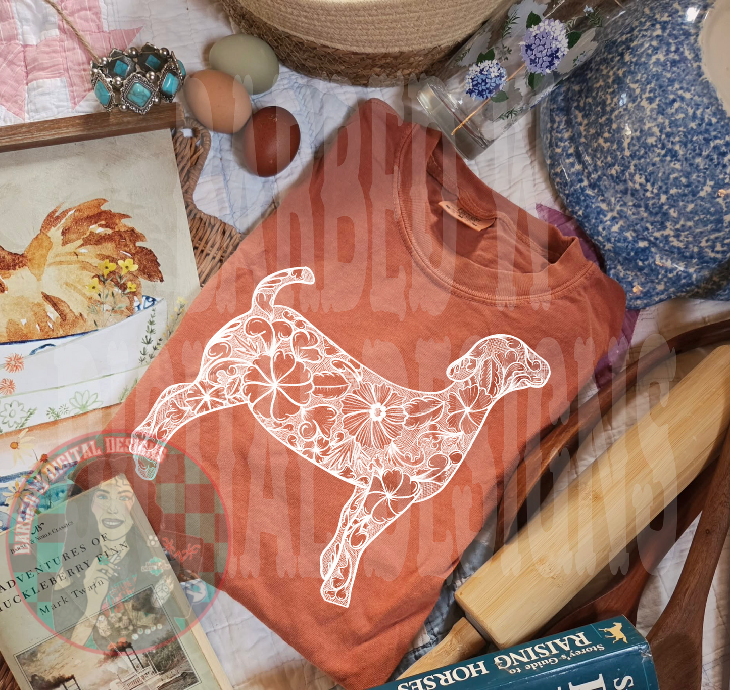 Tooled Leather Show Lamb
