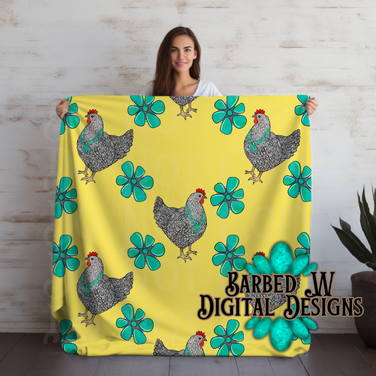 Yellow Chicken Seamless Pattern