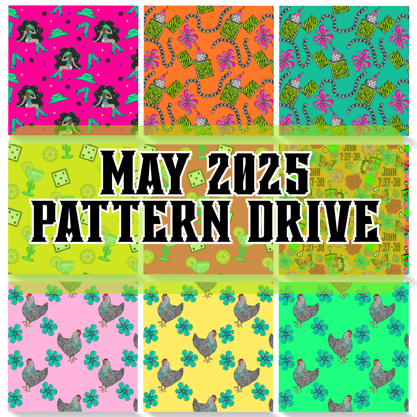 May 2025 Seamless Pattern Drive