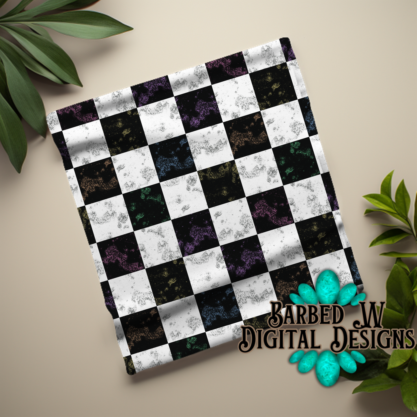 Pastel distressed checkers seamless pattern