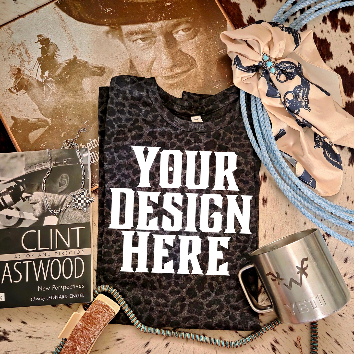 Live and Tell Leopard T-Shirt Mockup