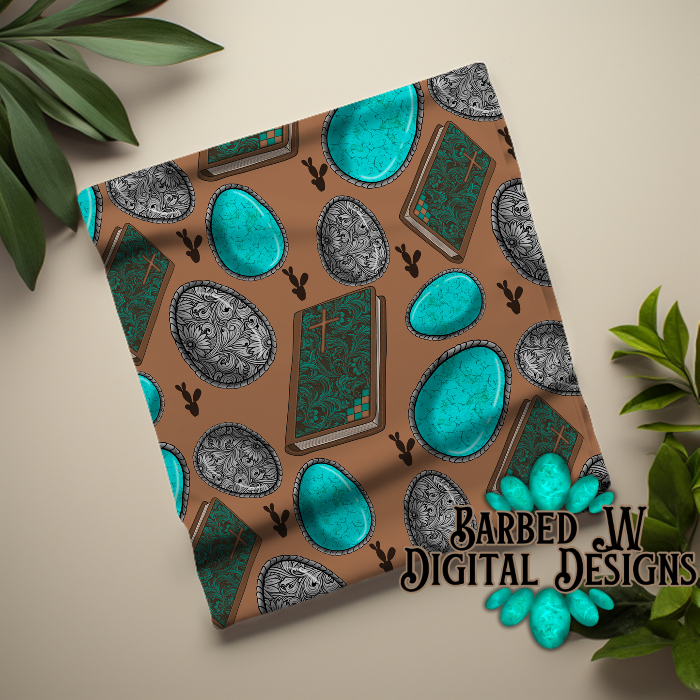 Western Bible seamless pattern