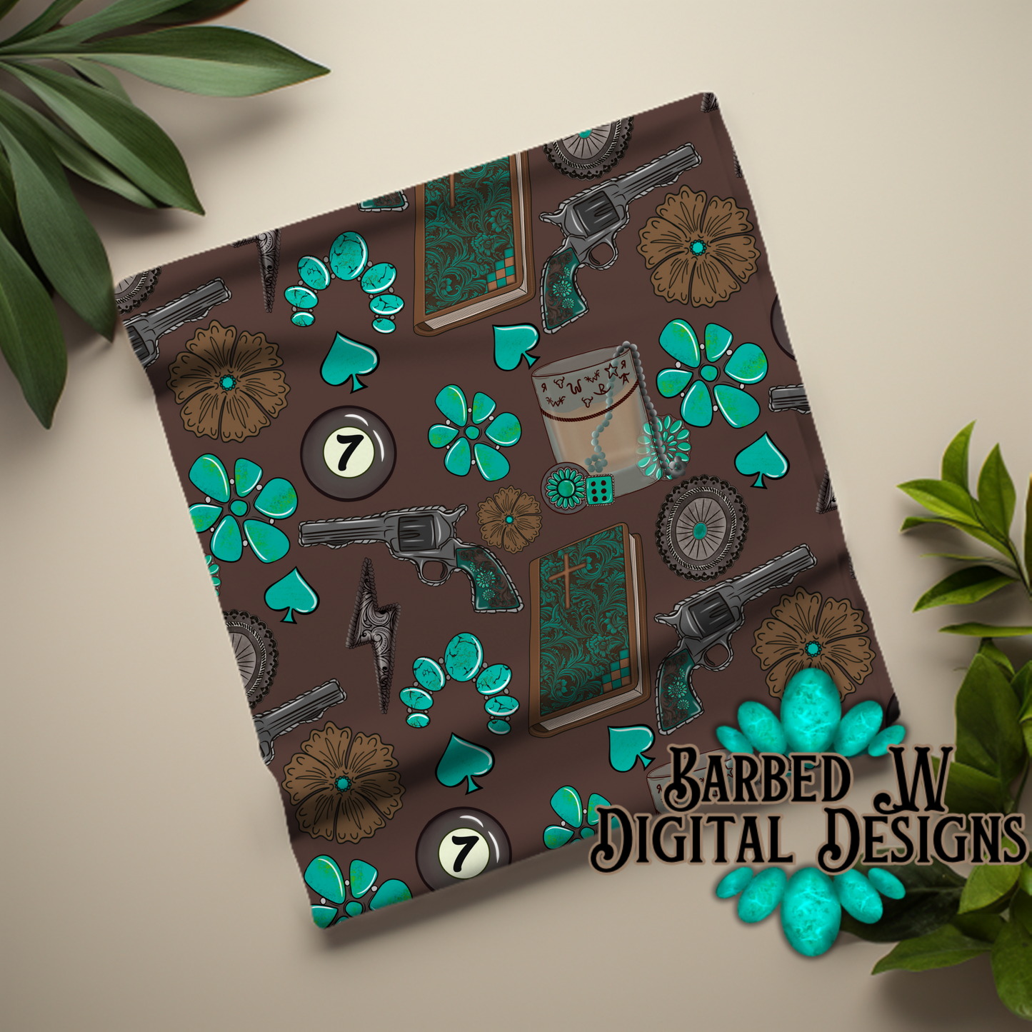 Cowgirl Essentials Seamless Pattern