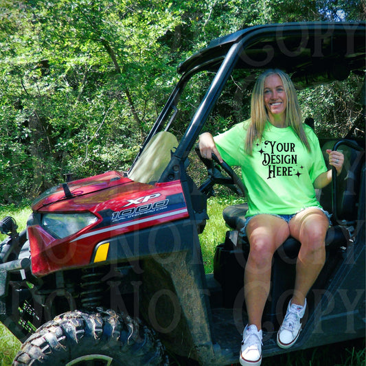 Outdoor T-shirt Mockup, UTV Mock, Summer Mockup, Gildan 5000 Mockup, green t-shirt mockup, gildan mockup, country t-shirt mockup