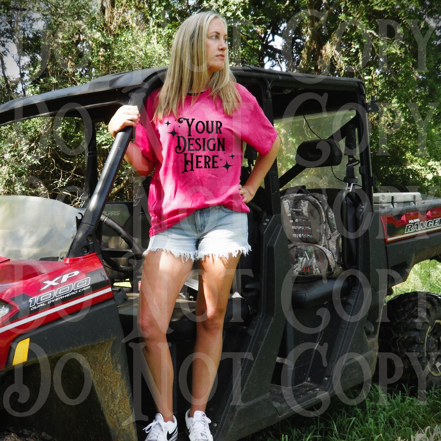 Outdoor T-shirt Mockup, UTV Mock, Summer Mockup, Gildan 5000 Mockup, pink t-shirt mockup, gildan mockup, country t-shirt mockup