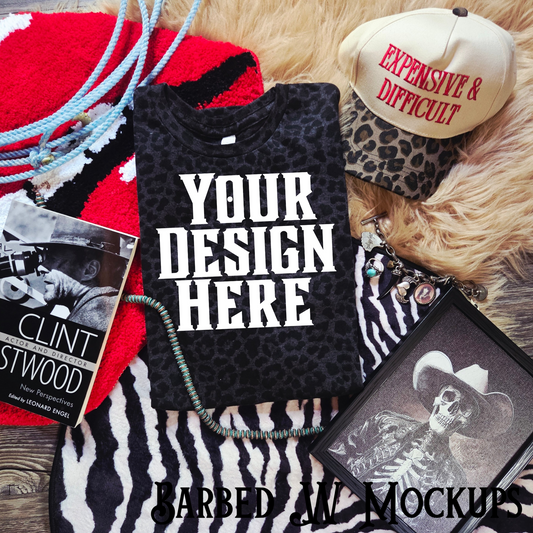 Live and Tell Leopard T-Shirt Mockup