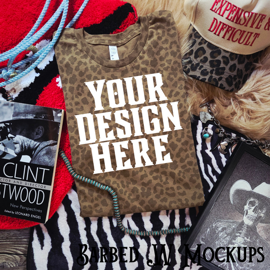 Live and Tell Leopard T-Shirt Mockup