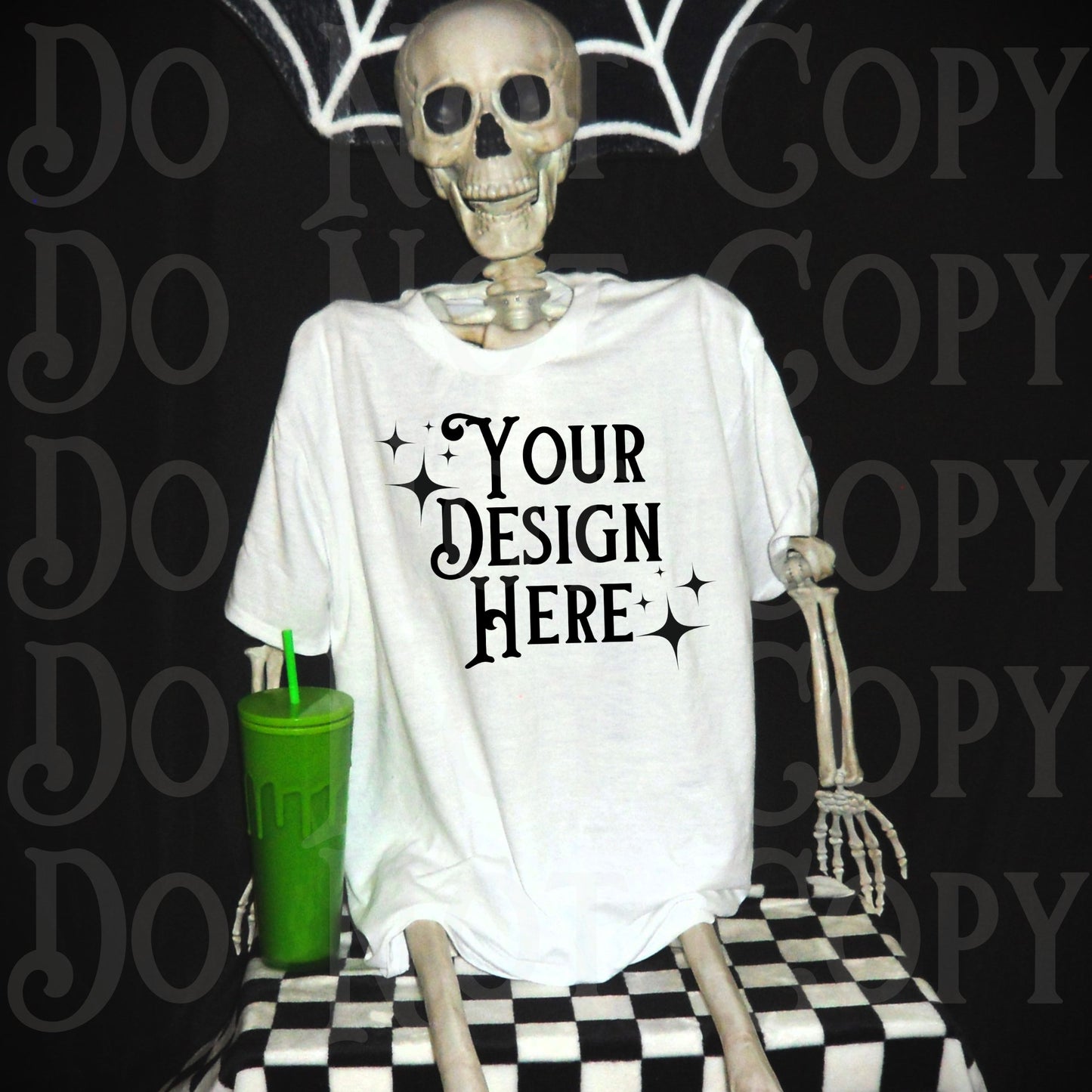 Spooky T-shirt Mockup, Halloween Mockup, Skeleton shirt Mockup, Gildan 50 /50 mockup, neutral tshirt mockup, white t-shirt mockup