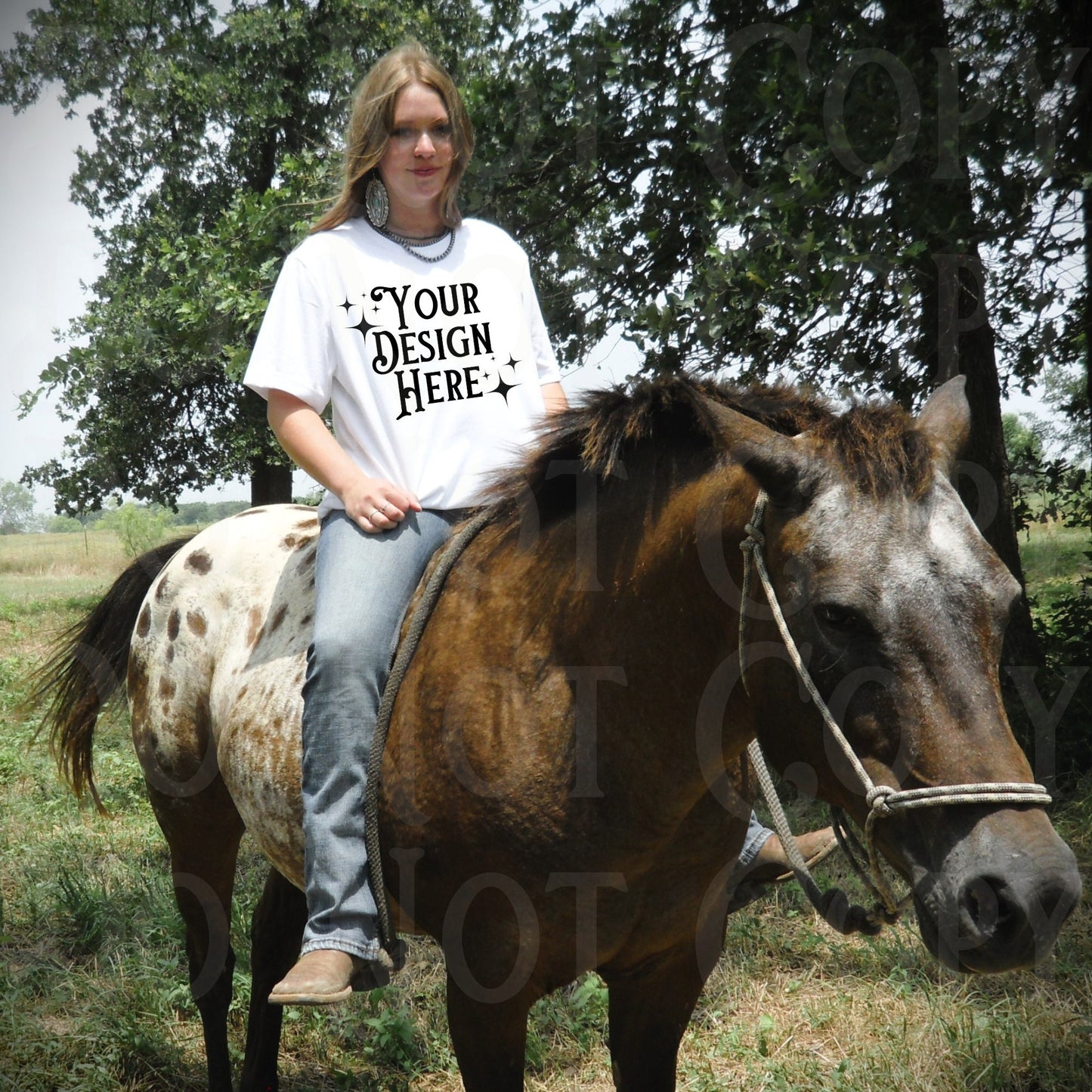 Western T-shirt Mockup, Cowgirl Mockup, Horses, neutral tshirt mock, white tshirt mockup, Western aesthetic mock, cowgirl lifestyle