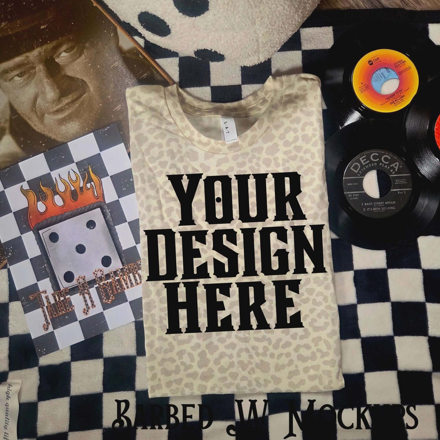 Live and Tell Natural Leopard T-Shirt Mockup