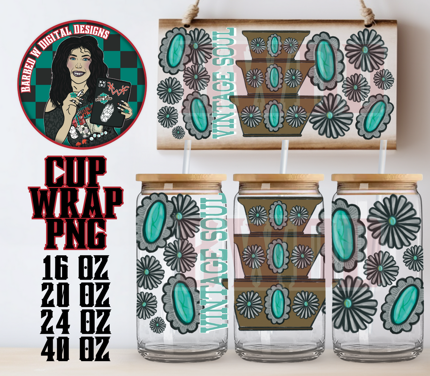 Western Pyrex Cup Wrap