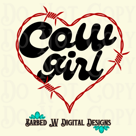 cowgirl png, western valentines png, barbed wire heart png, girl valentine png, western png, trendy png, png file, heart png, cowkid png