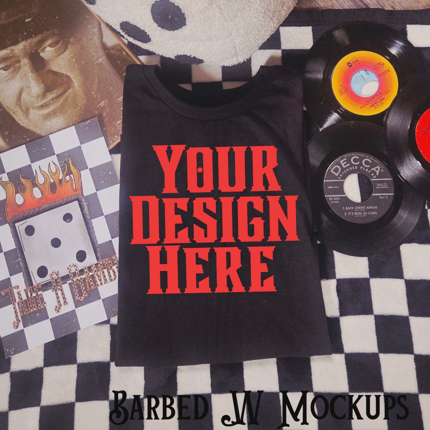 Gildan 5000 Black T-Shirt Mockup