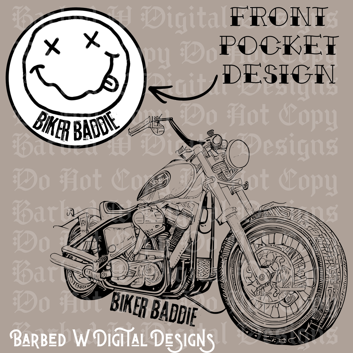 Biker Baddie (Front & Back Designs)