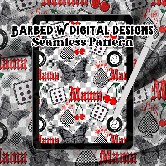 Alt Mama Seamless Pattern