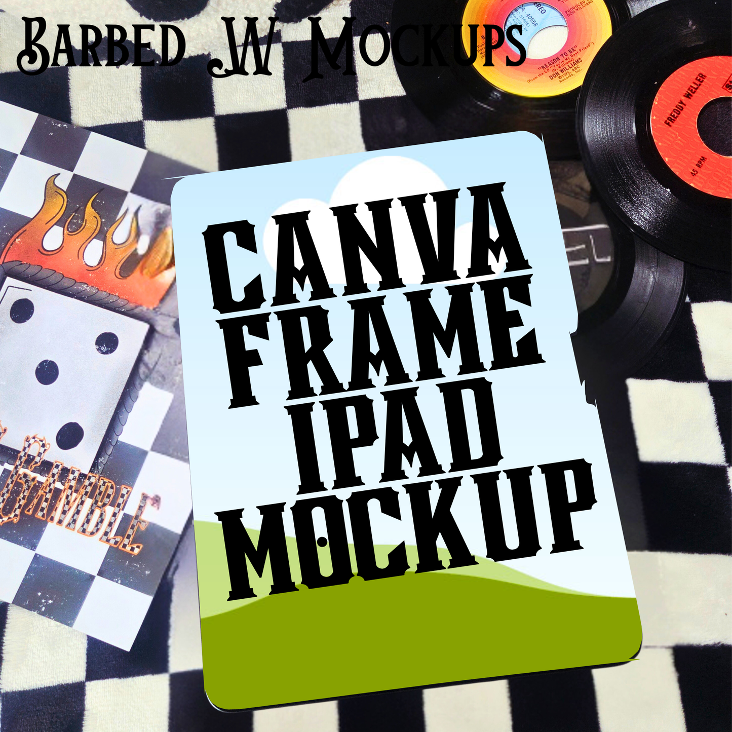 Canva Frame iPad Flatlay Mockup