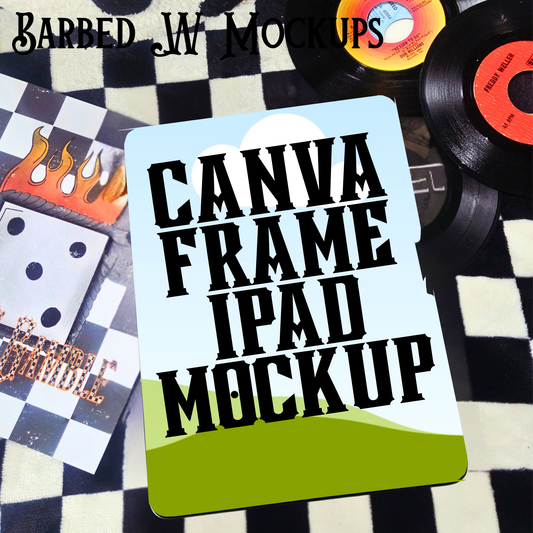 Canva Frame iPad Flatlay Mockup