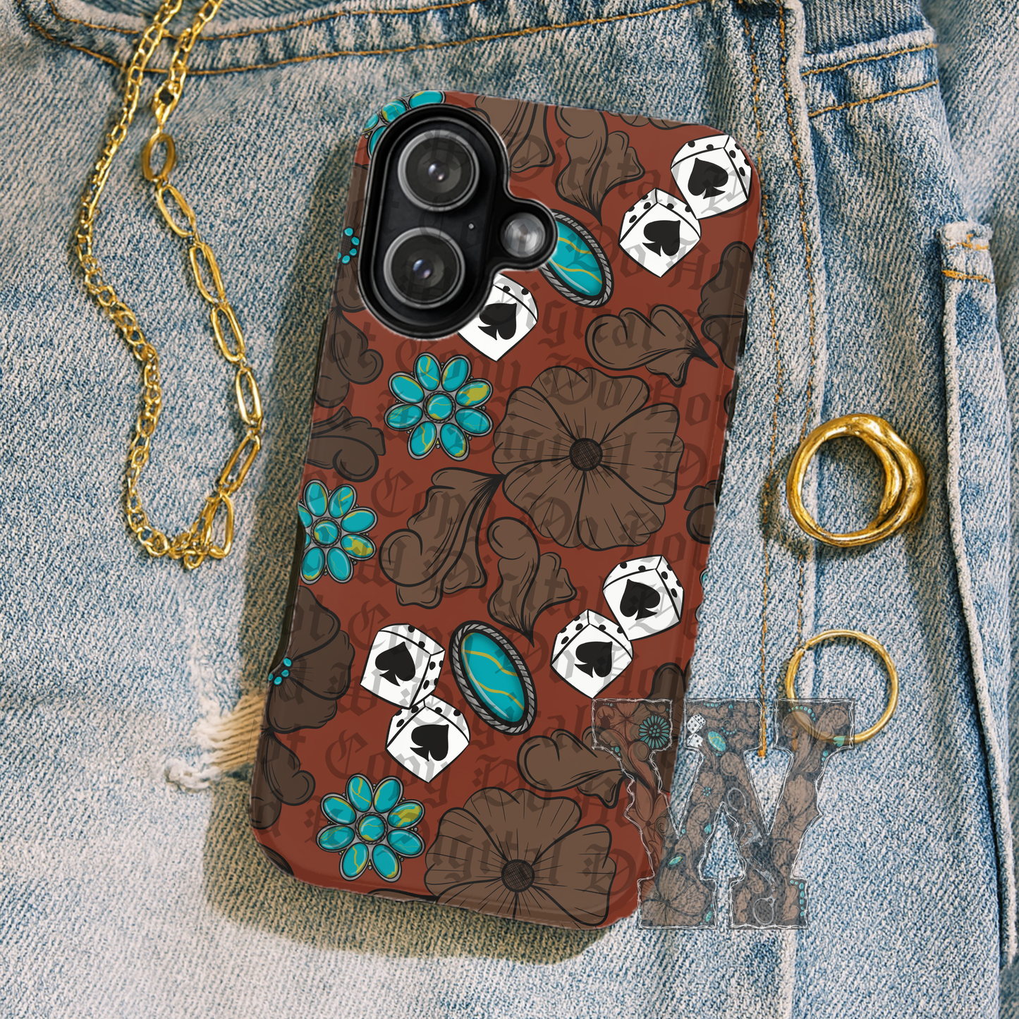 Brown Tooled Leather Pattern