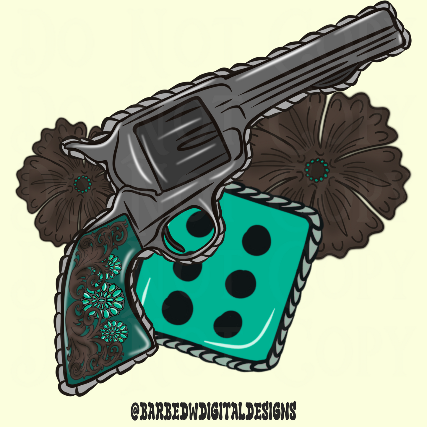 Revolver png, cowgirl png, western png, turquoise png, dice png, punchy png, leather png, yallternative png, cowboy png