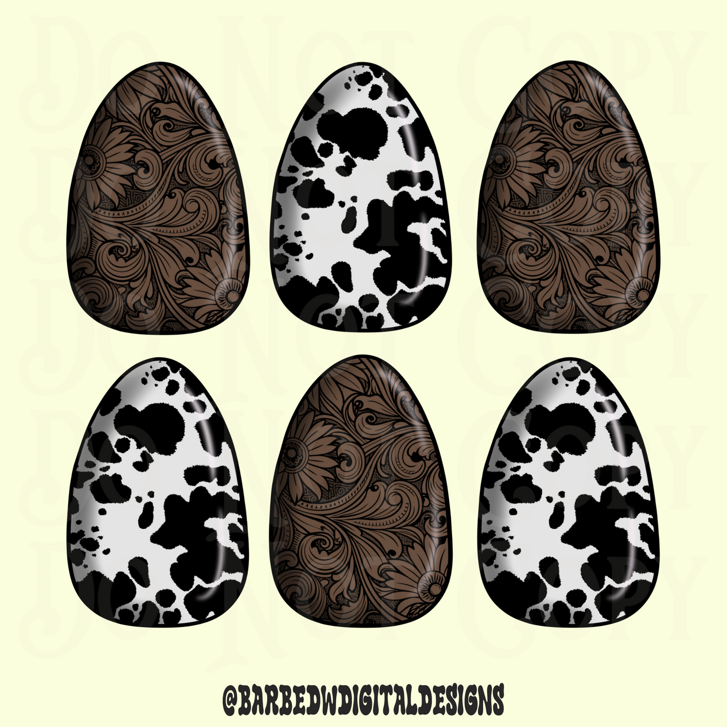 Western Easter png, Christian png, western Easter egg png, leather png, western png, tooled leather png, cowhide egg png, cow print png