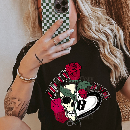 Lucky in love png, valentines png, yallternative png, tattoo png, alternative valentines png, trendy png, retro png, black letter png